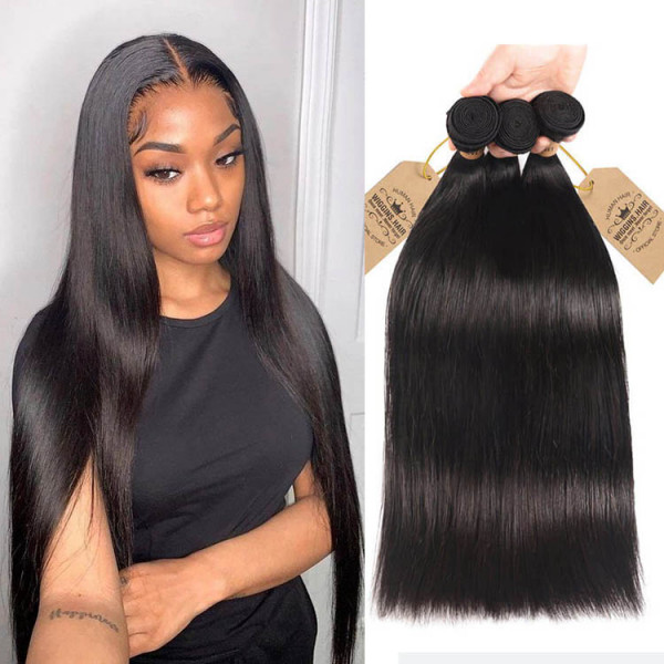 3pcs Bundles Virgin Hair Straight With 4*4 Free Part Lace Closure