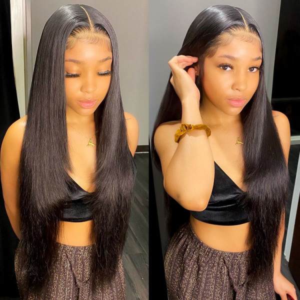 Straight Lace Front Wigs 14 36 Inches Long Lace Front Wigs Pre Plucked Wiggins Hair