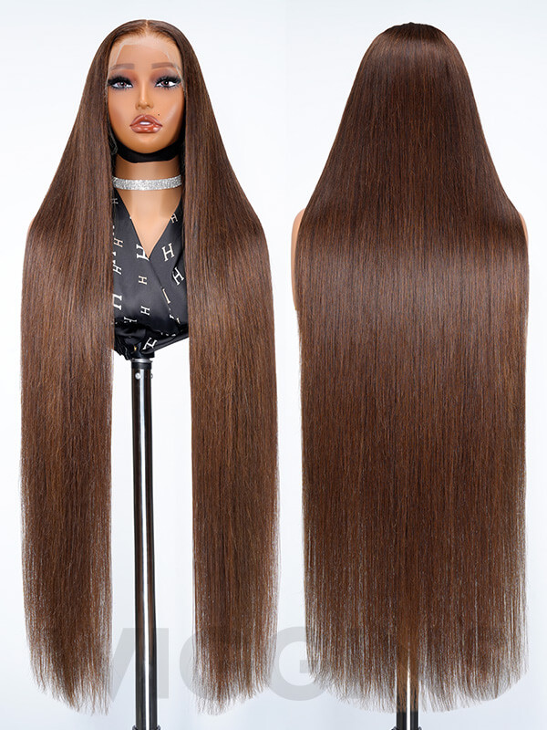 NAVANA WIG ブラウン ロング 定価30000円 Long Dark Brown Straight HD Lace Front 300% Density Wig - Wiggins Hair