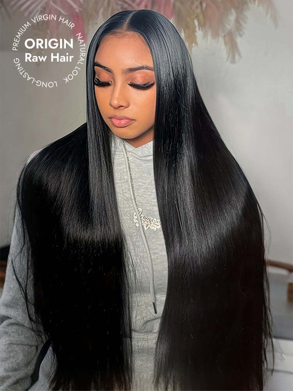 12A Raw Hair Straight 13x6 HD Lace Frontal Wigs Human Hair  display picture 1
