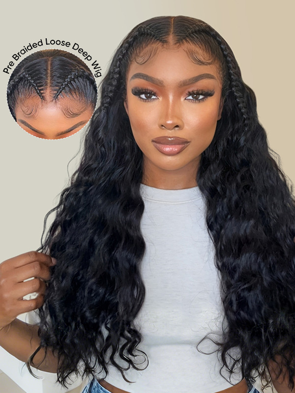 Loose Deep Braided Lace Front Wigs Glueless Braided Wigs  display picture 2