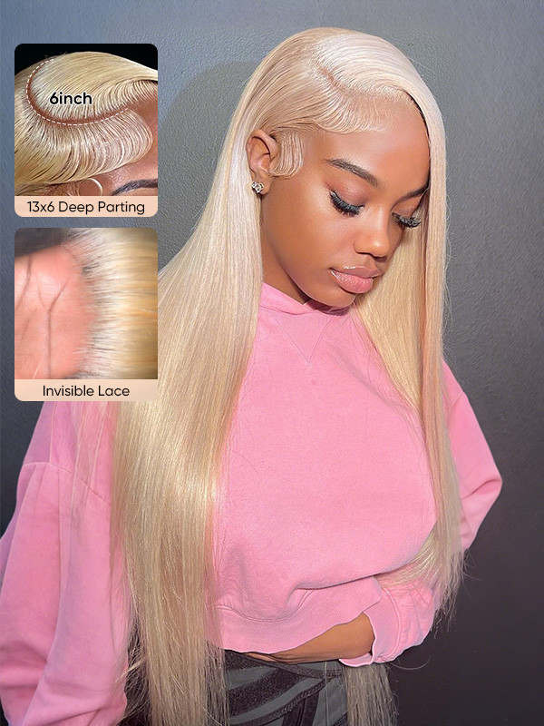 613 Blonde 13x6 Lace Front Wig Human Hair Deep Wave 26 Inch 180% Density 613 HD - View #7