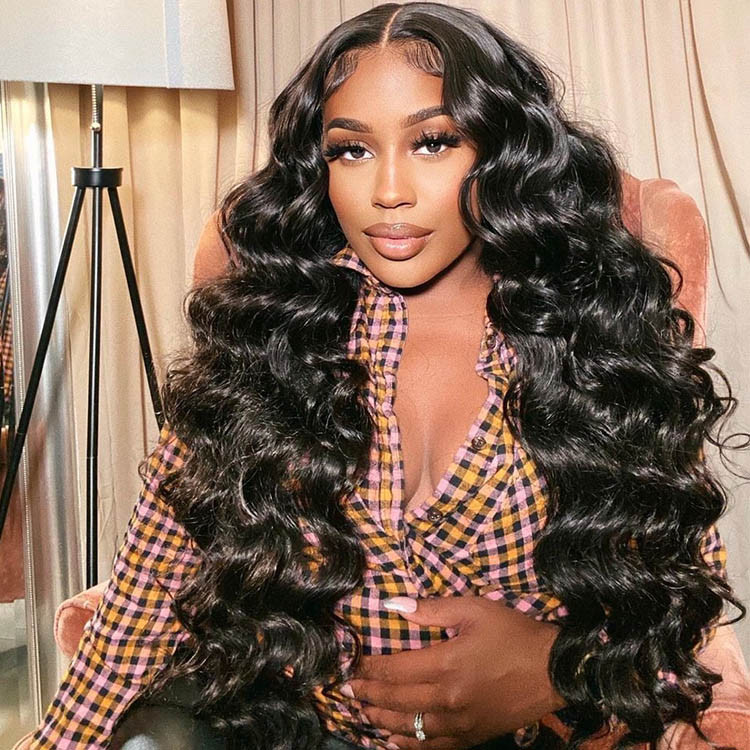 Loose Curl Lace Front Wigs Wand Curls Loose Wave Wig - Wiggins Hair