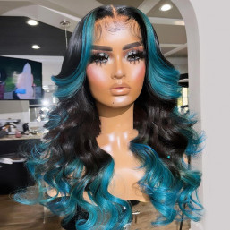 Black wig with blue tips new arrivals