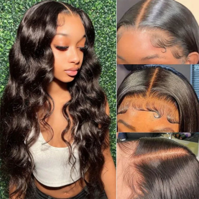 Human hair 360 wigs top