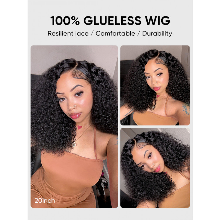 WIGGINS 250% Density Popping Curly HD Lace Front Wigs Medium Length Human Hair Wigs