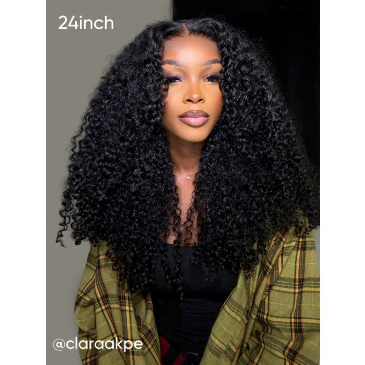 WIGGINS 250% Density Popping Curly HD Lace Front Wigs Medium Length Human Hair Wigs