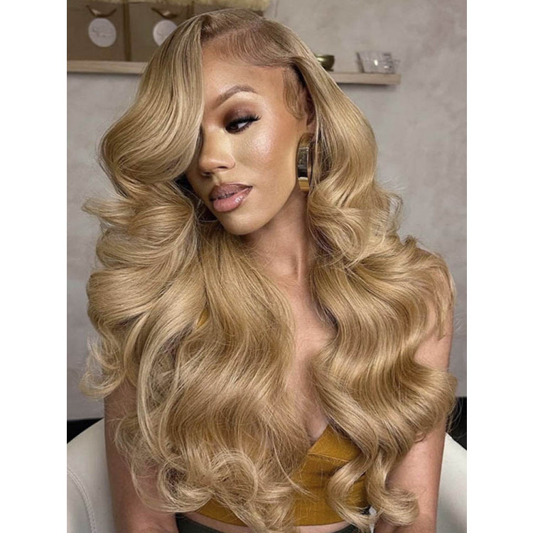 #27 Honey Blonde Body Wave 13x4 Lace Front Wigs Human Hair