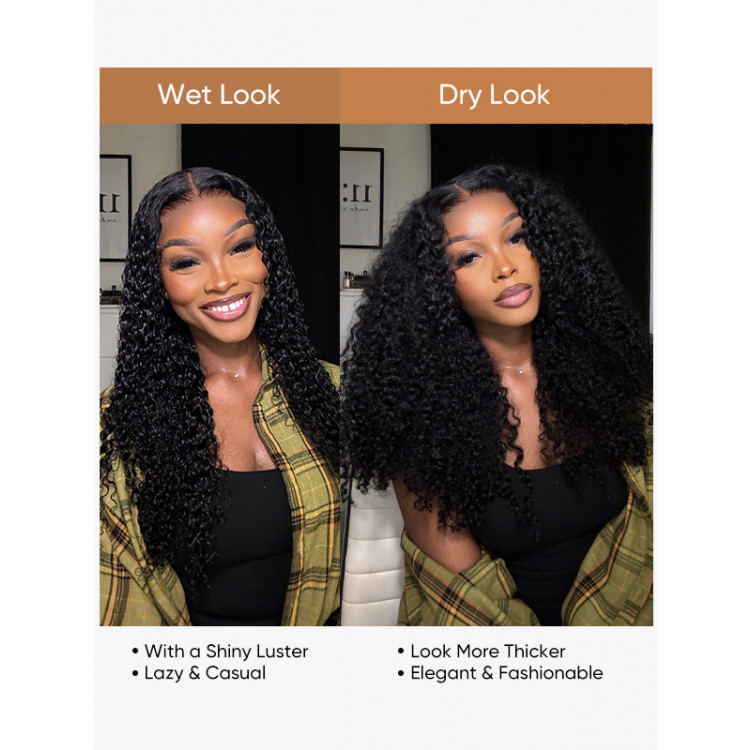 WIGGINS 250% Density Popping Curly HD Lace Front Wigs Medium Length Human Hair Wigs