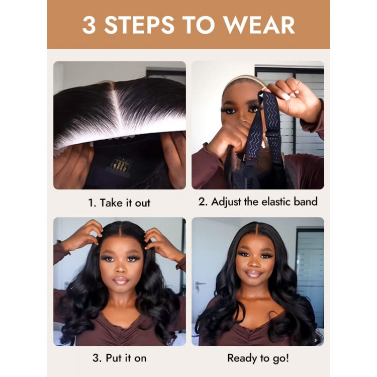 Glueless Body Wave 7x4 Lace Closure Human Hair Ready To Go Wigs Flash Sale