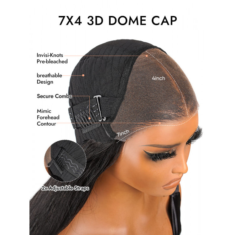 Glueless Body Wave 7x4 Lace Closure Human Hair Ready To Go Wigs Flash Sale