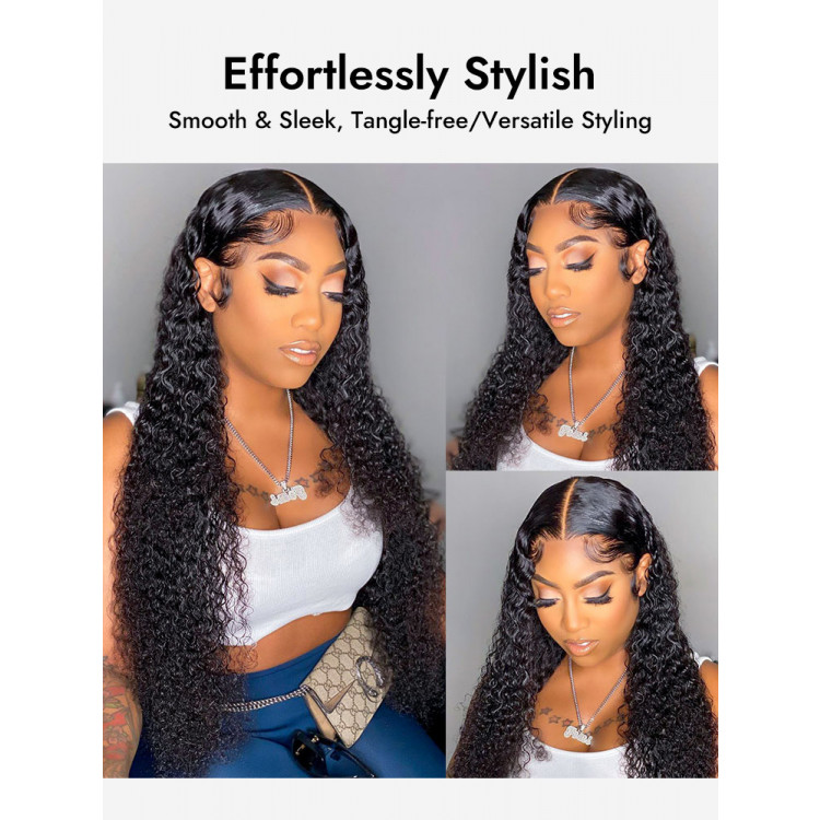 13*6 Kinky Curly Lace Front Wigs With Baby Hair Pre Plucked Light