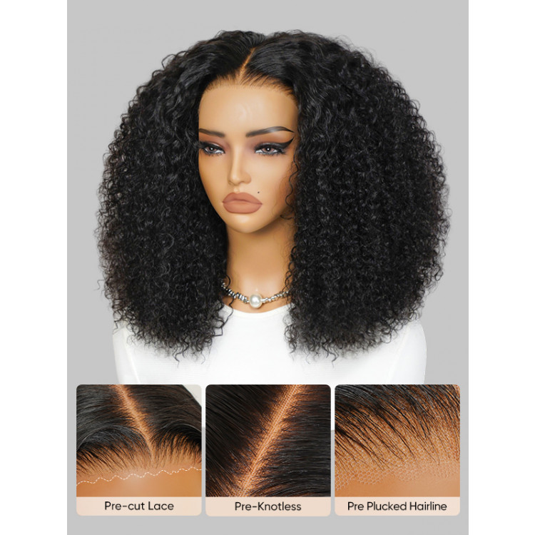 WIGGINS 250% Density Popping Curly HD Lace Front Wigs Medium Length Human Hair Wigs