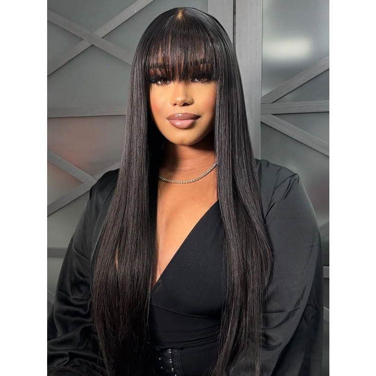 Machine Made Wigs Affordable Human Hair Wigs High Quality  display picture 2