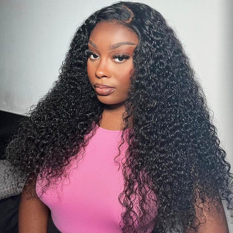  GUSYBG closure wigs hd lace wet and wavy big curly