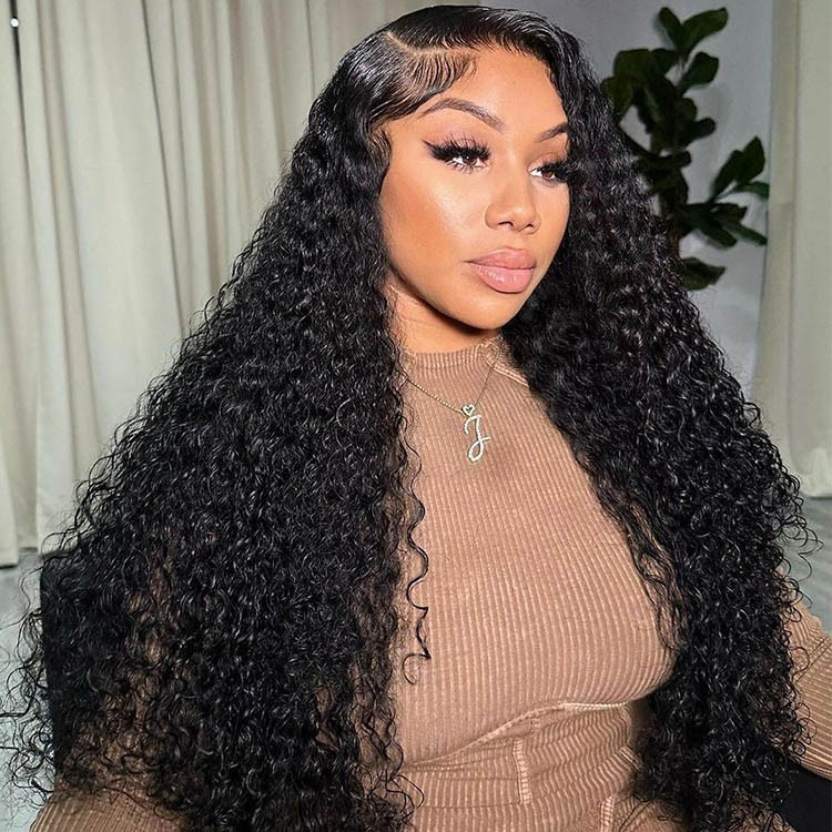 13*6 Kinky Curly Lace Front Wigs With Baby Hair Pre Plucked Light