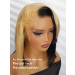 Honey Blonde Skunk Stripe Straight Hair 13x4 Lace Frontal Ready And Go Wigs
