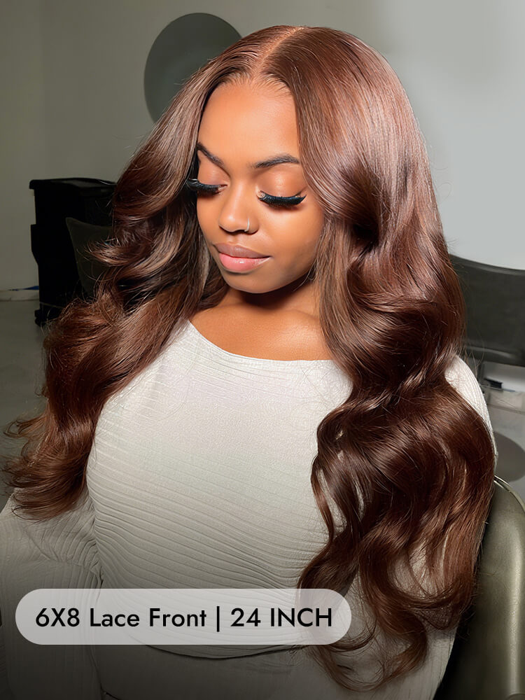 Dark Brown Body Wave Lace Front Wig