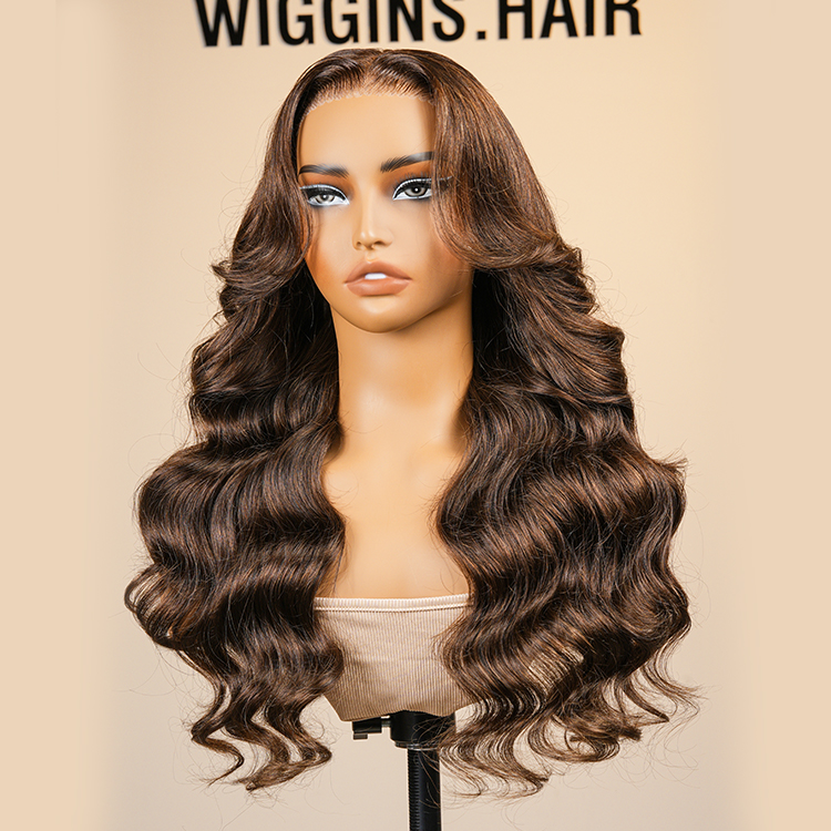 dark brown wig with bangs