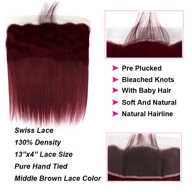 3 Bundles With Lace Front Straight Hair