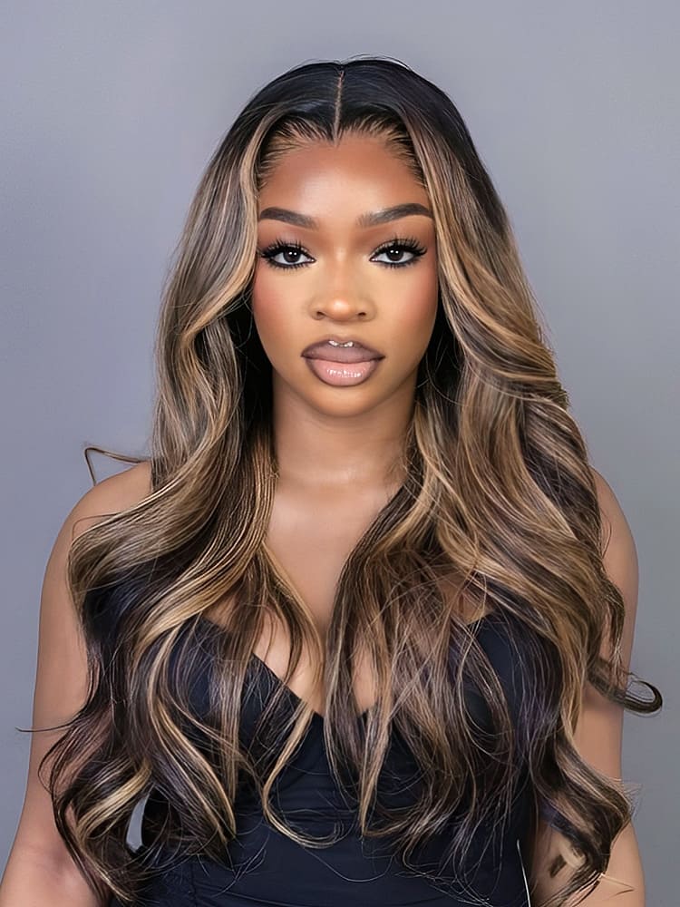 M Hairline Ombre Highlight Body Wave Wig