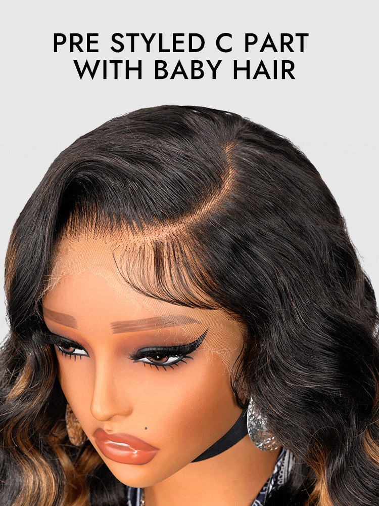 Pre-Styled C Part Loose Body Wig 