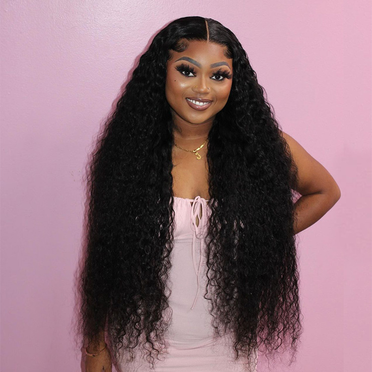 full culy wave human hair wig