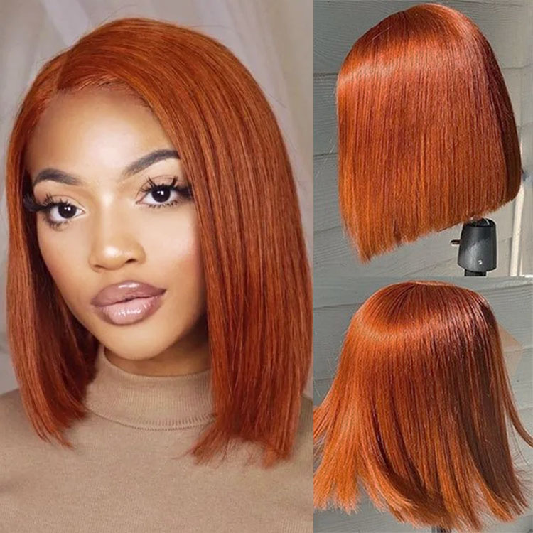 ginger straight bob wigs