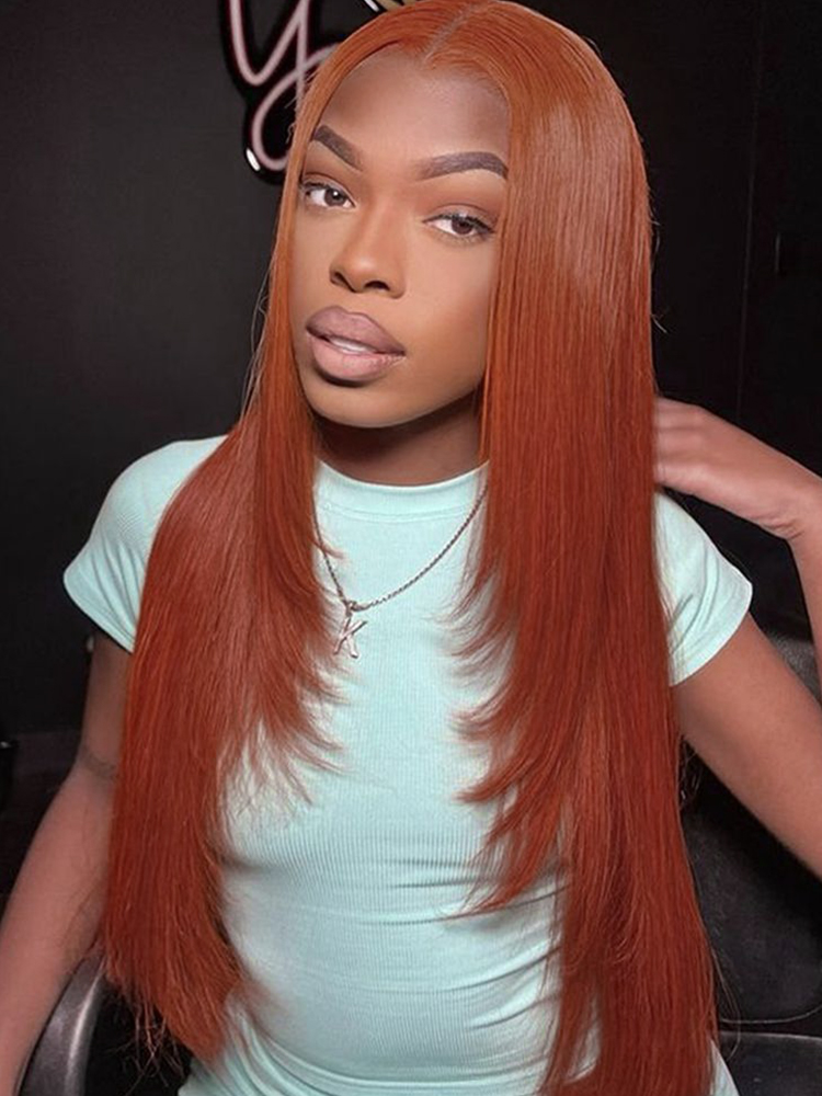 ginger orange layered wig