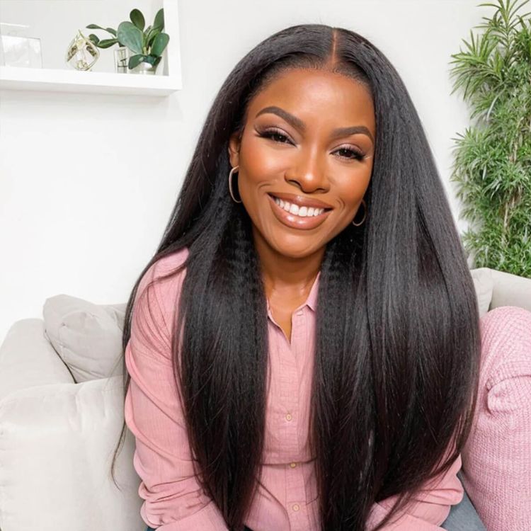 glueless kinky straight wig