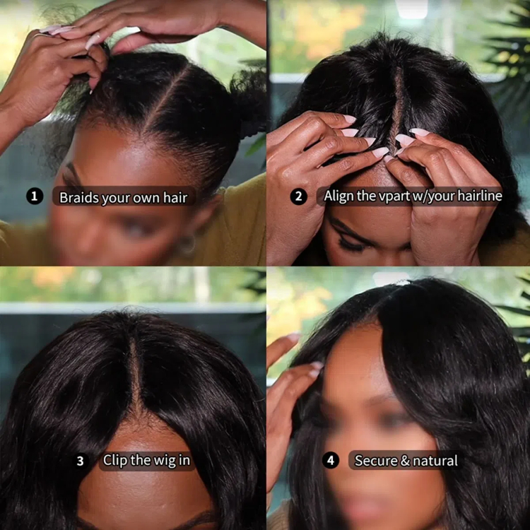 glueless v part wig