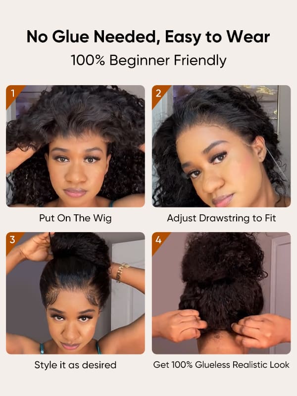 glueless water wave wig