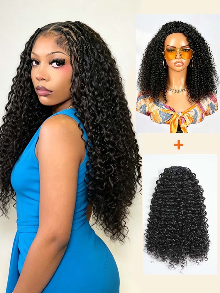 Curly Half Wig And Micro Knots Crochet Human Hair