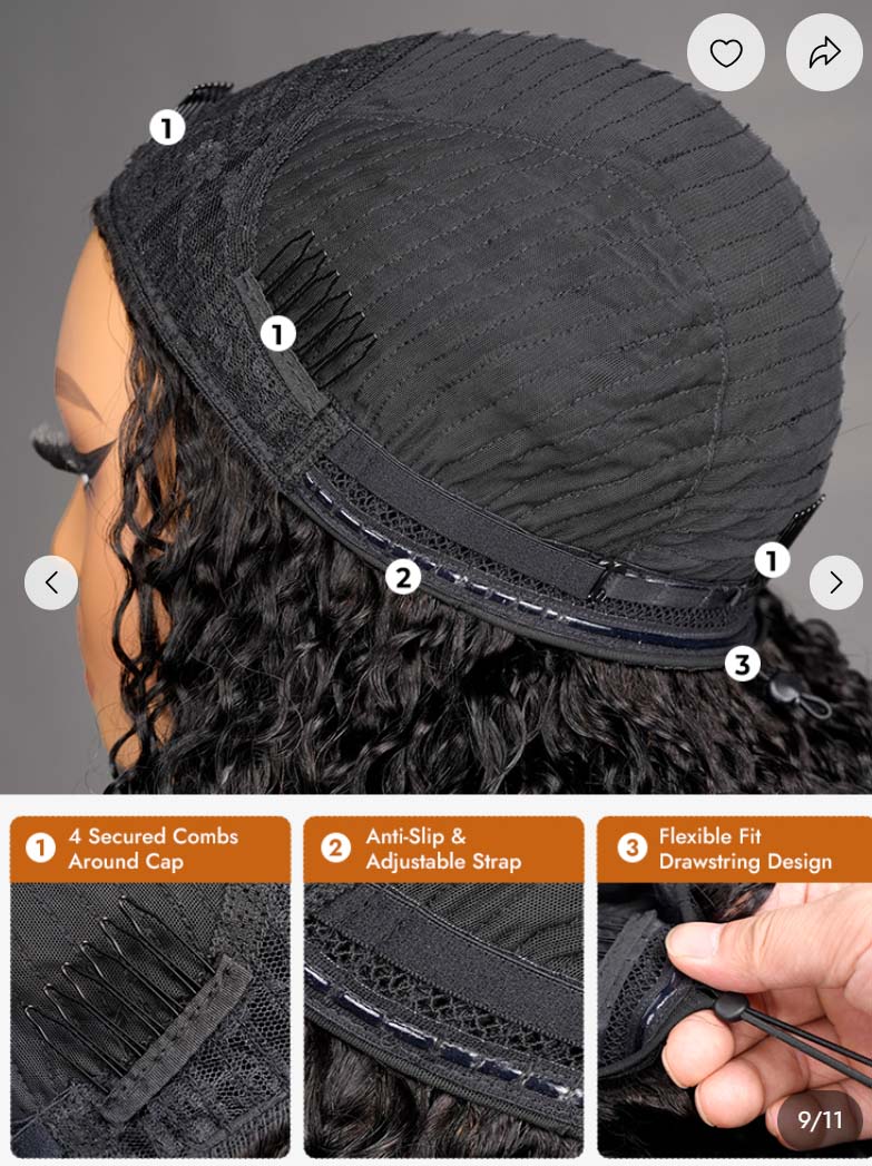 curly half wig