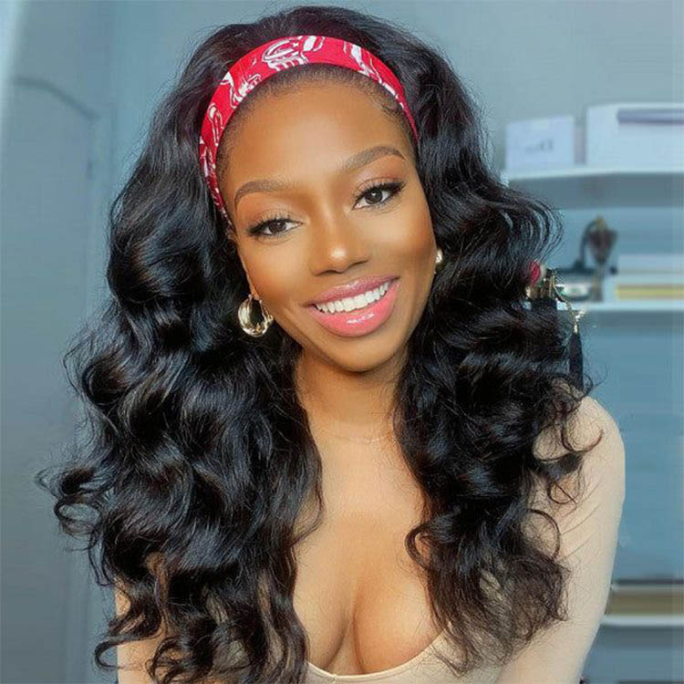 body wave head band wigs