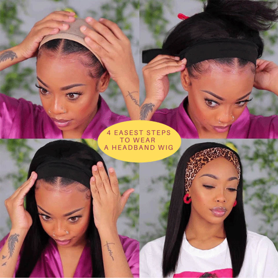 straight headband wigs