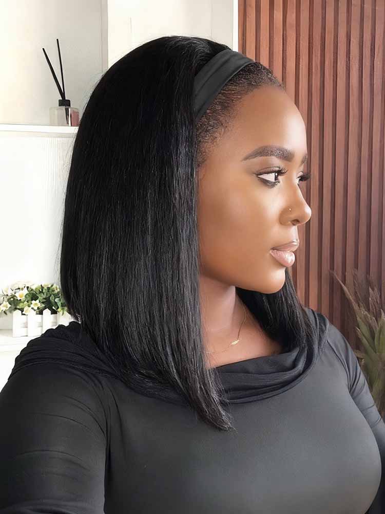  human hair headband straight Bob wig