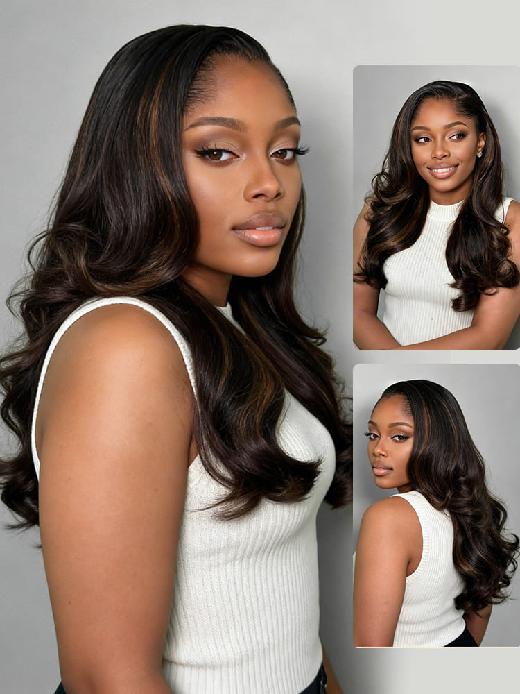 highlight brown body wave wig Pre Plucked Lagos