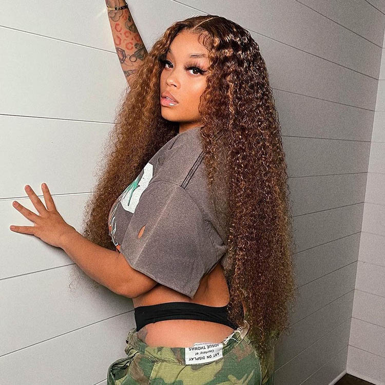 highlight curly wigs
