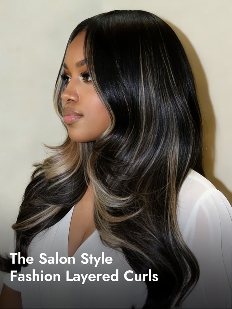 HD lace human hair wig Face Framing layeres