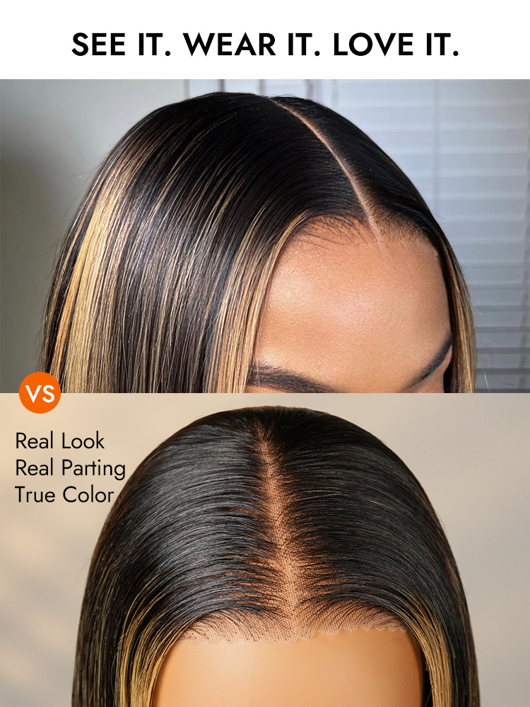 highlights straight bob wig