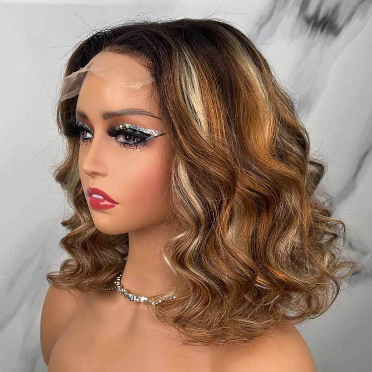 Honey Blonde Highlight Wig