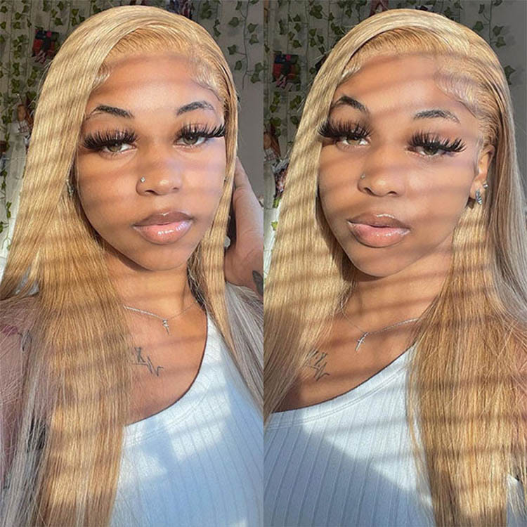 honey blonde straight wigs