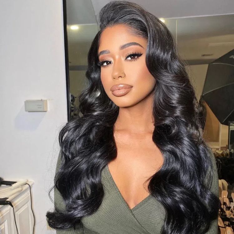 human hair body wave wig