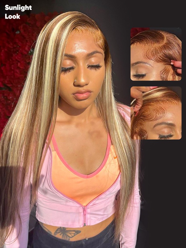 human hair highlight wig