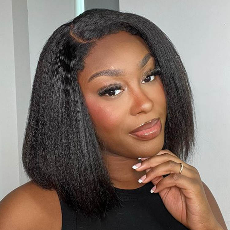 kinky straight short wigs