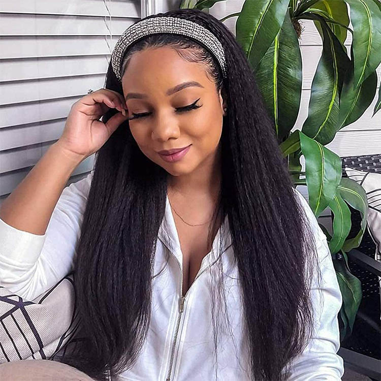 kinky straight headband wigs