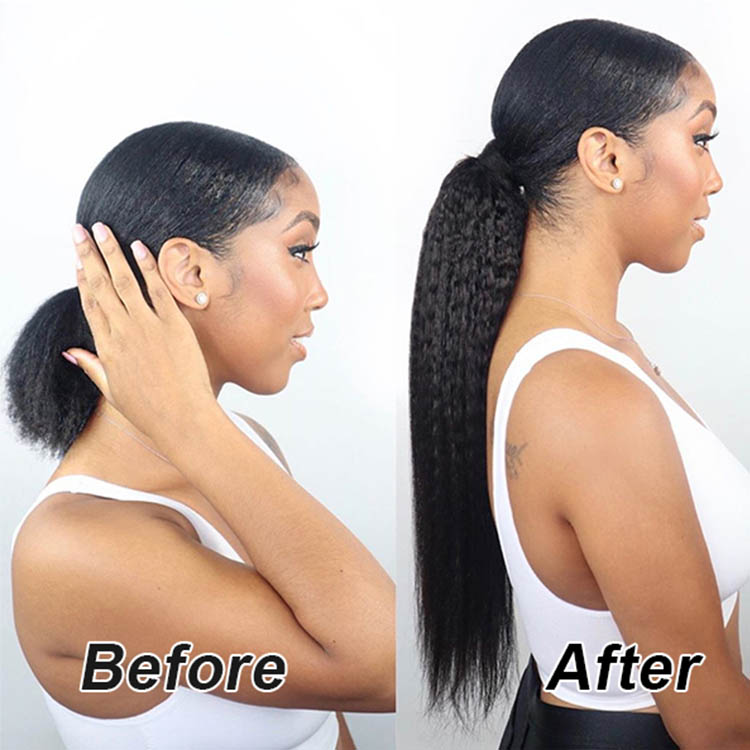 Kinky Straight Hair Ponytail