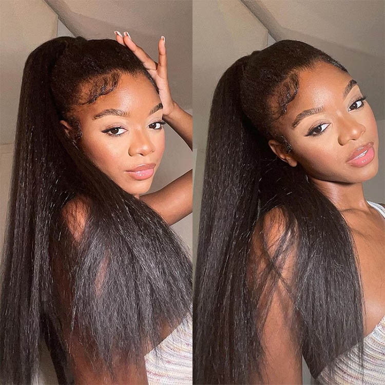 Kinky Straight Hair Ponytail