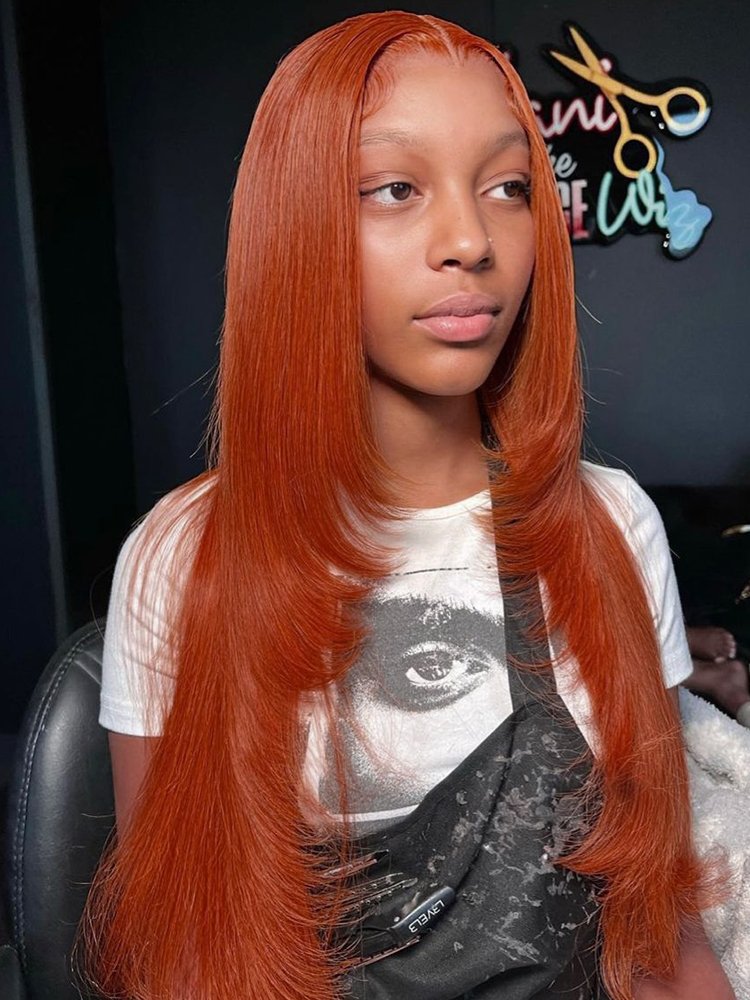 layered cut straight wig